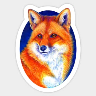 Vibrant Flame Colorful Red Fox Sticker